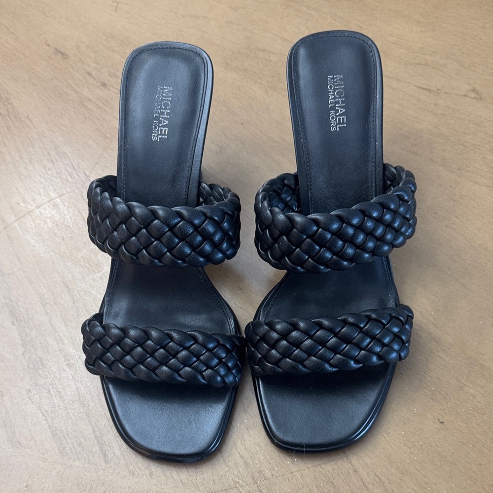 Michael Kors Black Braided Heels